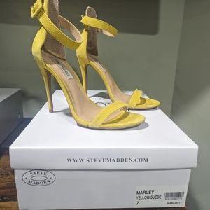 Steve Madden yellow suede Marley heels sz 7